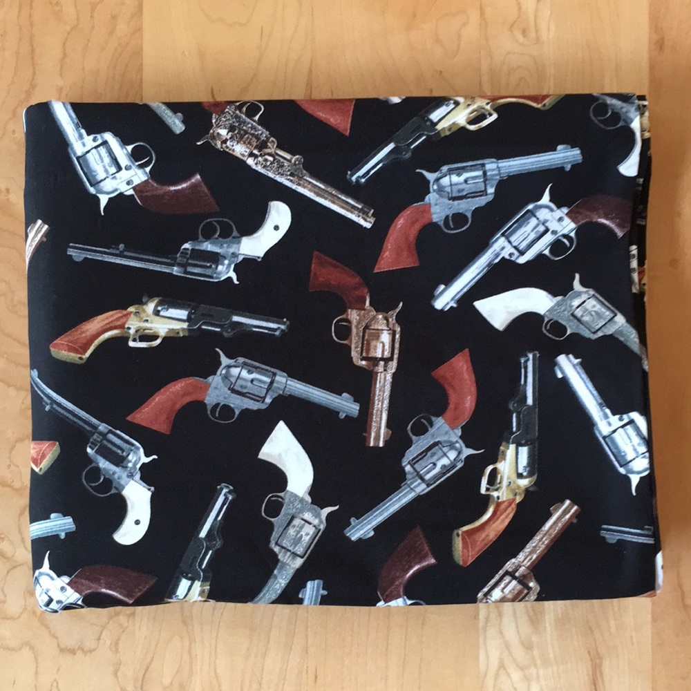 Revolver / Pistol / Gun Print Quilting Fabric
